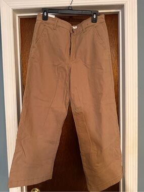 Ella Moss Khaki Wide-Leg Crop High Rise Pants